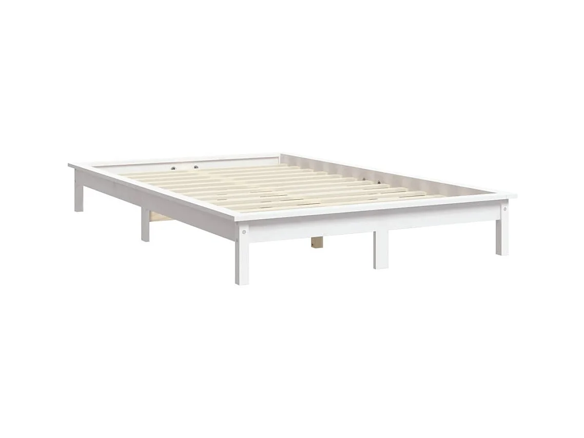 Bedframe massief grenenhout wit 160x200 cm NL68629