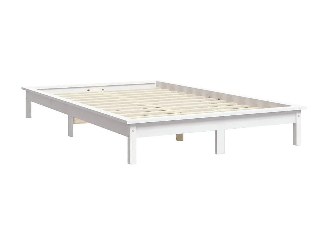 Lit-160x200 cm blanc bois de pin massif EGGB98451