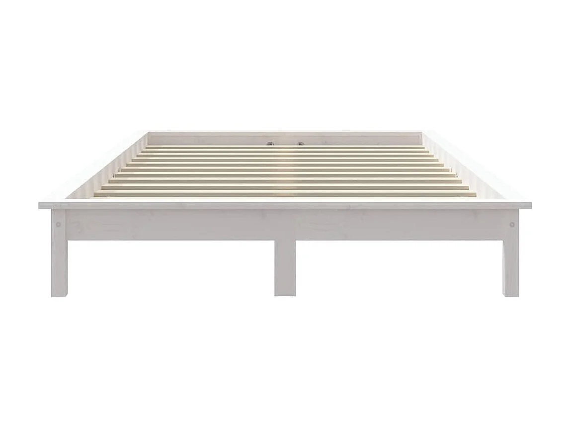 Lit-160x200 cm blanc bois de pin massif EGGB98451
