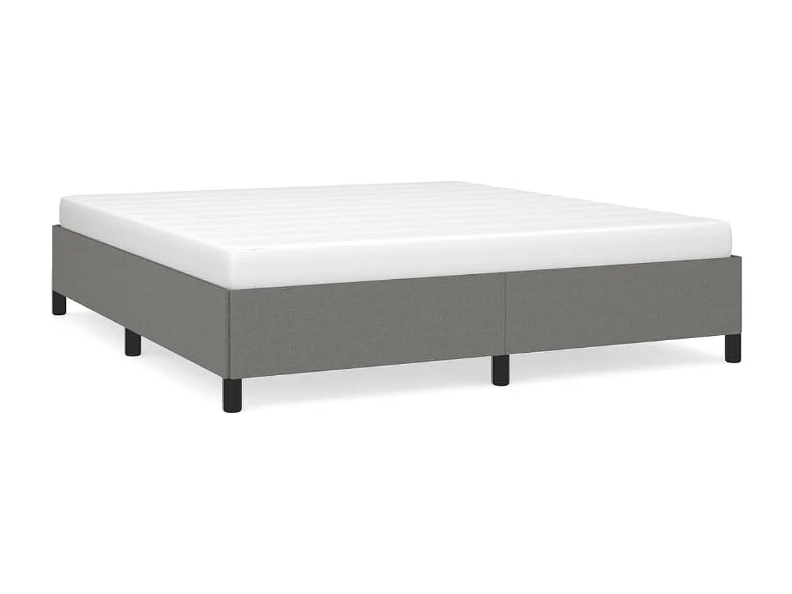 Lit-160x200 cm Gris foncé Tissu EGGB87251