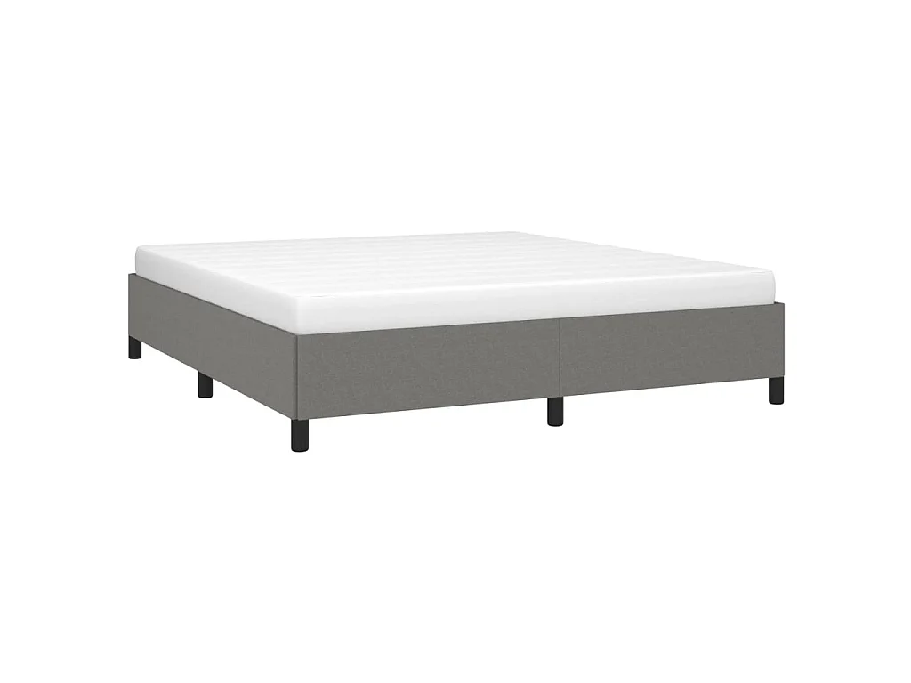 Lit-160x200 cm Gris foncé Tissu EGGB87251