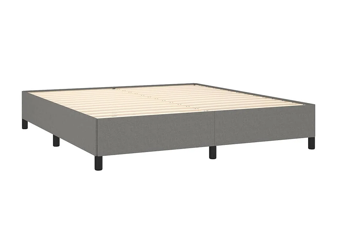Lit-160x200 cm Gris foncé Tissu EGGB87251