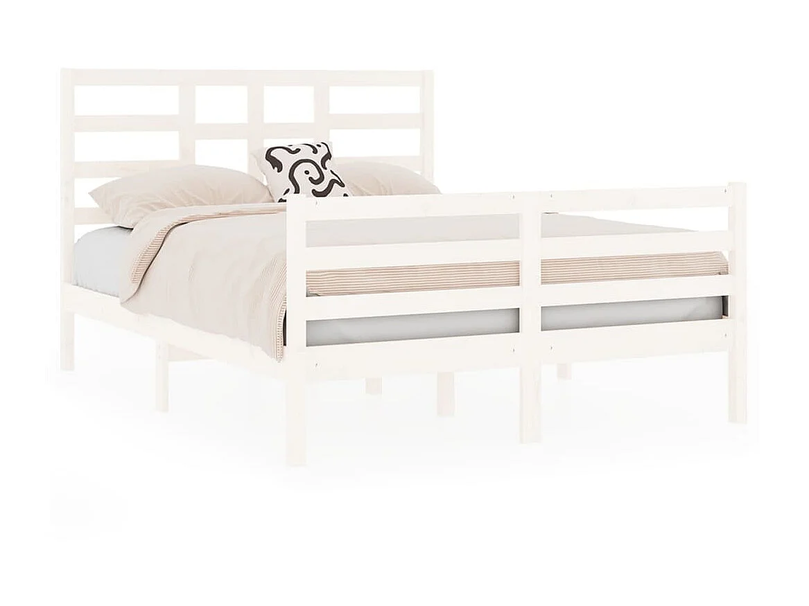 Lit-140x190 cm Blanc Bois massif EGGB59921