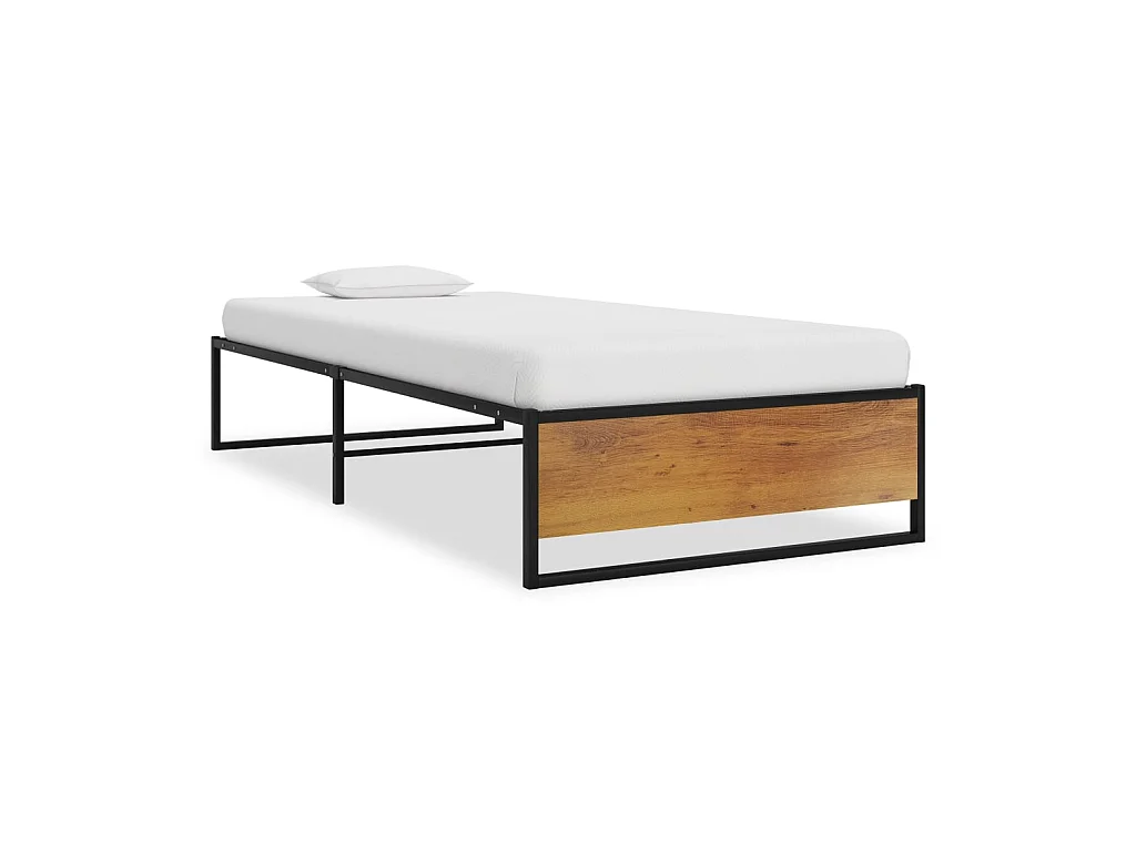 Lit-90x200 cm Noir Métal EGGB88559
