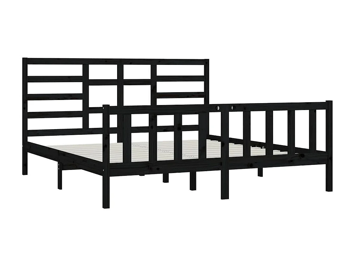 Bedframe massief grenenhout zwart 200x200 cm NL95286