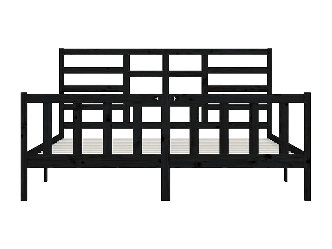 Bedframe massief grenenhout zwart 200x200 cm NL95286