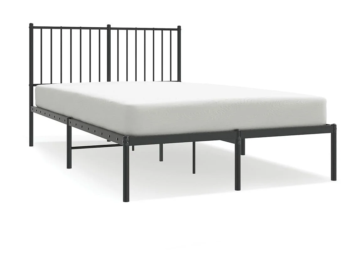 Lit-120x200 cm métal avec tête de lit noir EGGB13401