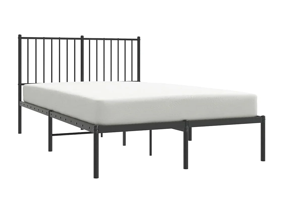 Lit-120x200 cm métal avec tête de lit noir EGGB13401