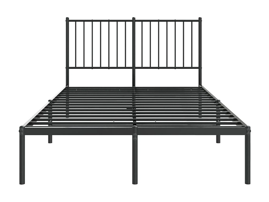 Lit-120x200 cm métal avec tête de lit noir EGGB13401
