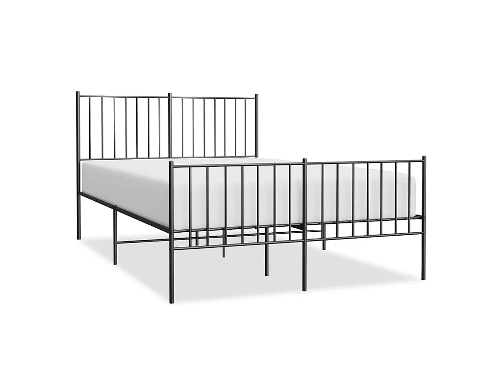 Bedframe met hoofd- en voeteneinde metaal zwart 120x190 cm NL43236