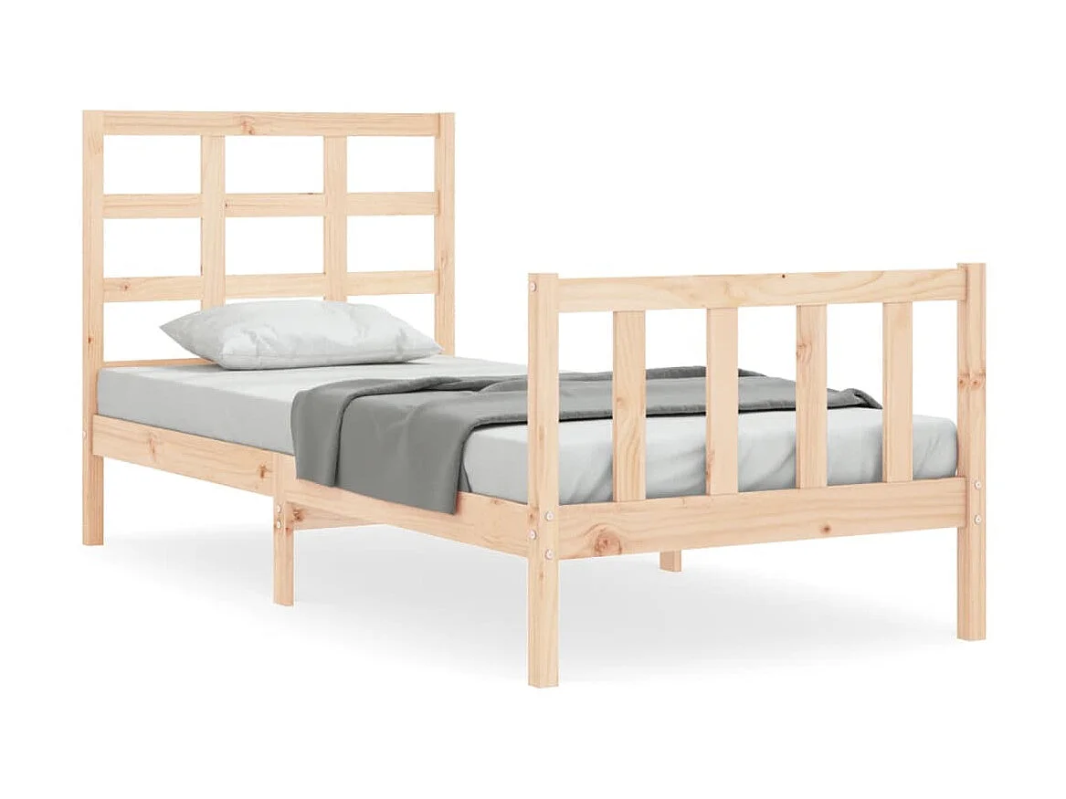 Cama 90x190 cm con cabecero madera maciza ES94928