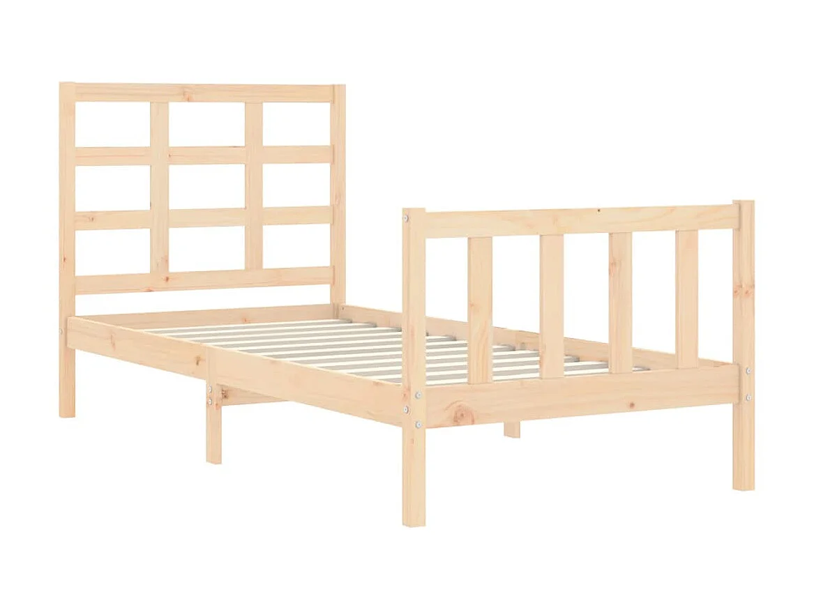 Lit-90x190 cm avec tête de lit bois massif EGGB33530