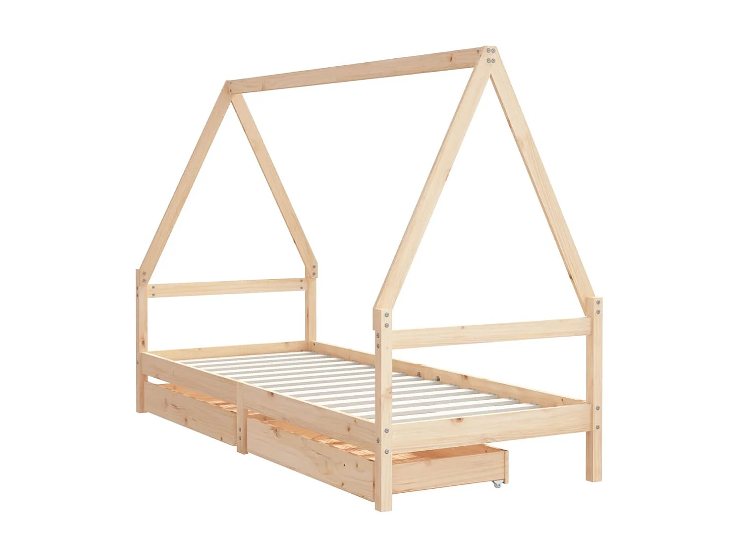Kinderbedframe met lades 90x190 cm massief grenenhout NL43271