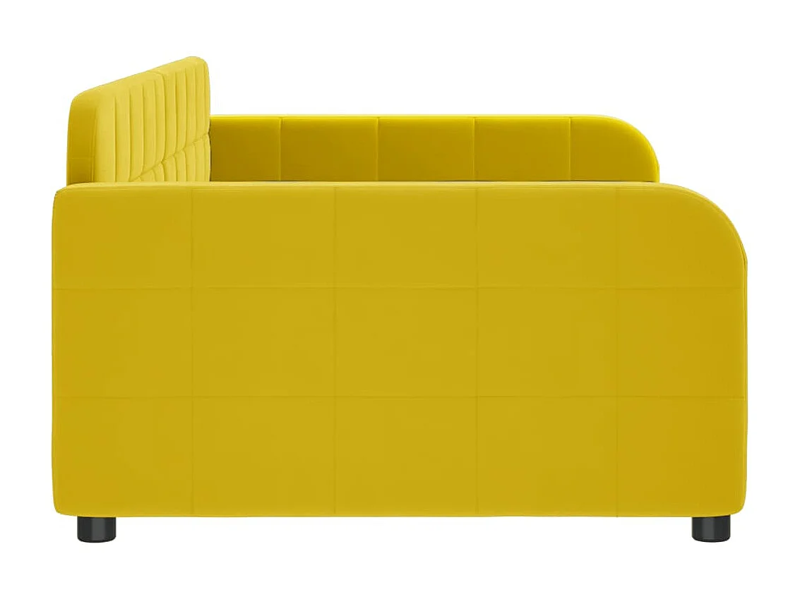 Cama de solteiro 100x200 cm veludo amarelo PT897212