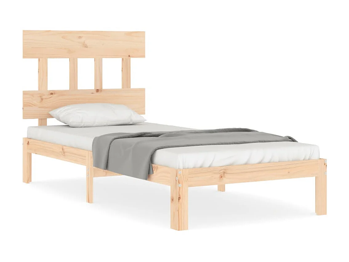 Cama de solteiro c/ cabeceira madeira maciça PT485184