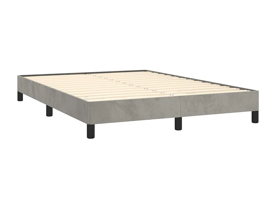 Cama 140x190 cm veludo cinzento-claro PT410978