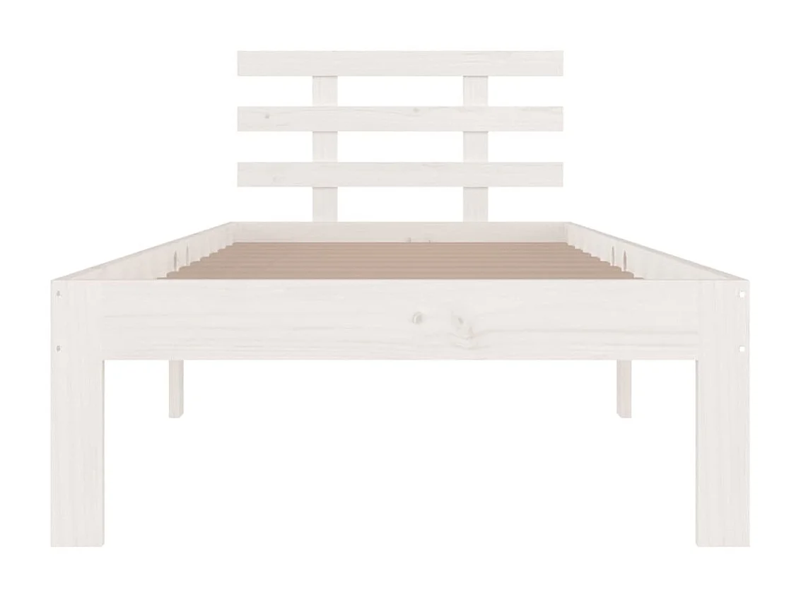 Lit-75x190 cm Blanc Bois massif Petit simple EGGB93804