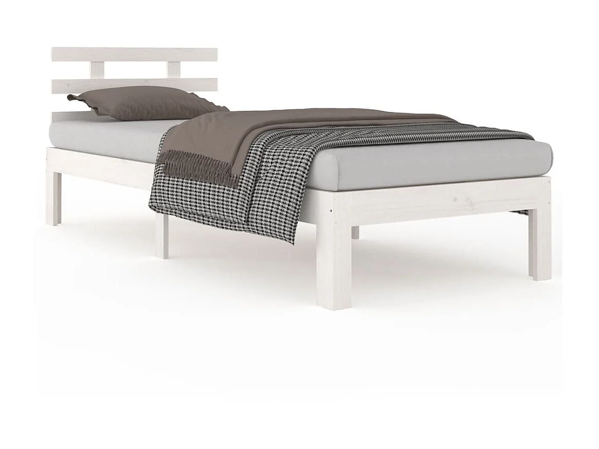 Bedframe massief hout wit 75x190 cm NL53230