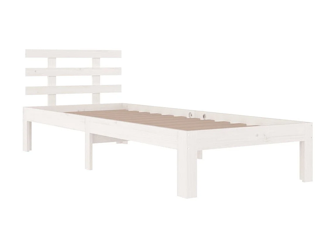 Bedframe massief hout wit 75x190 cm NL53230