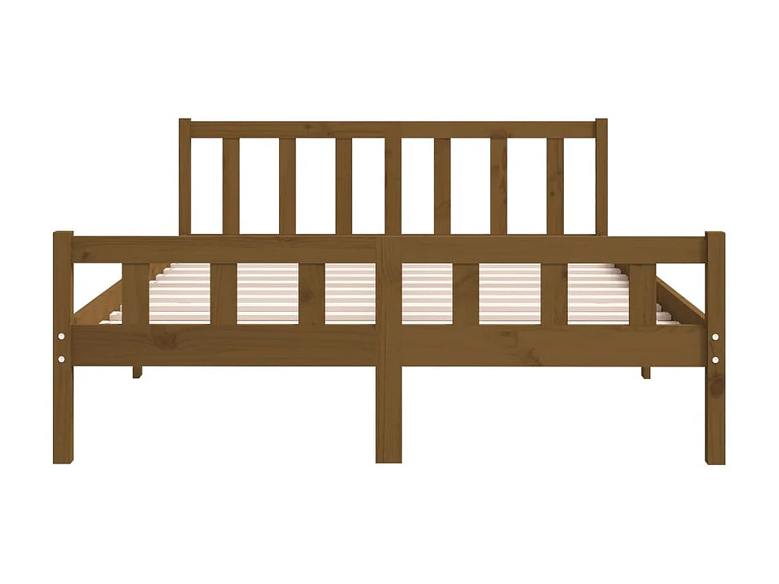 Lit-120x200 cm Marron miel Bois massif EGGB62640