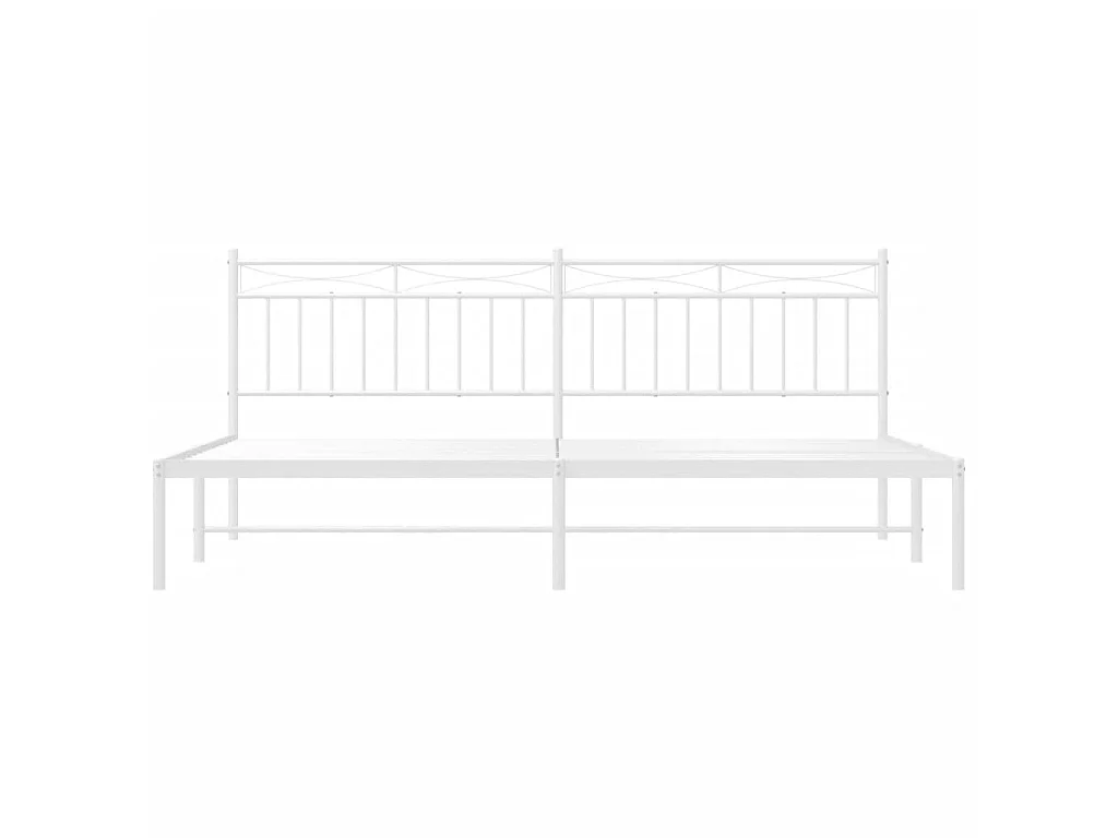Cama 190x200 cm de metal con cabecero blanco ES41728
