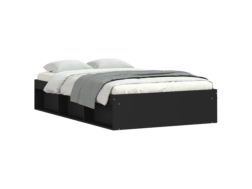 Lit-120x190 cm noir petit double EGGB36868