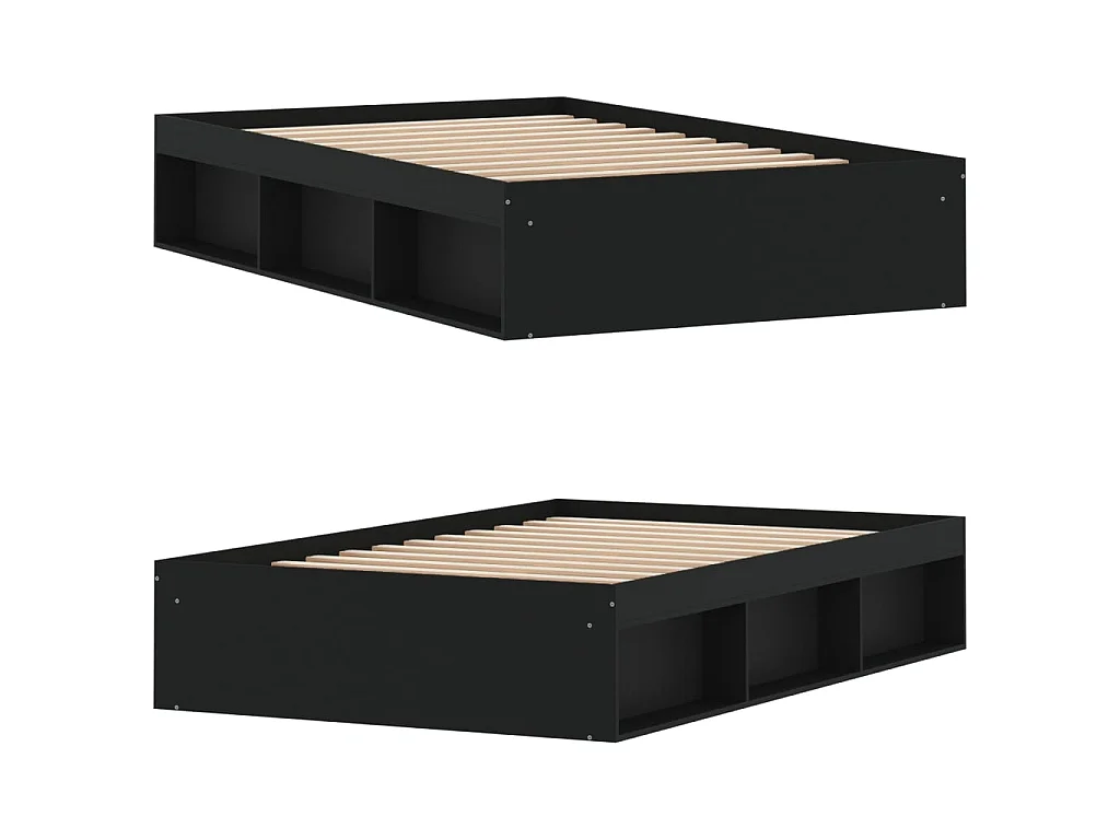 Lit-120x190 cm noir petit double EGGB36868