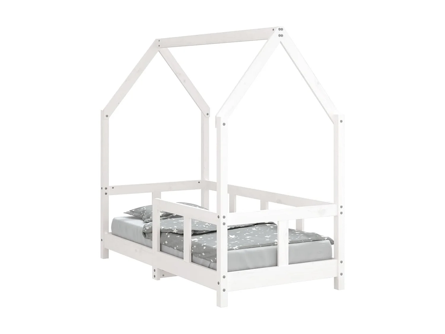 Kinderbedframe 70x140 cm massief grenenhout wit NL20694