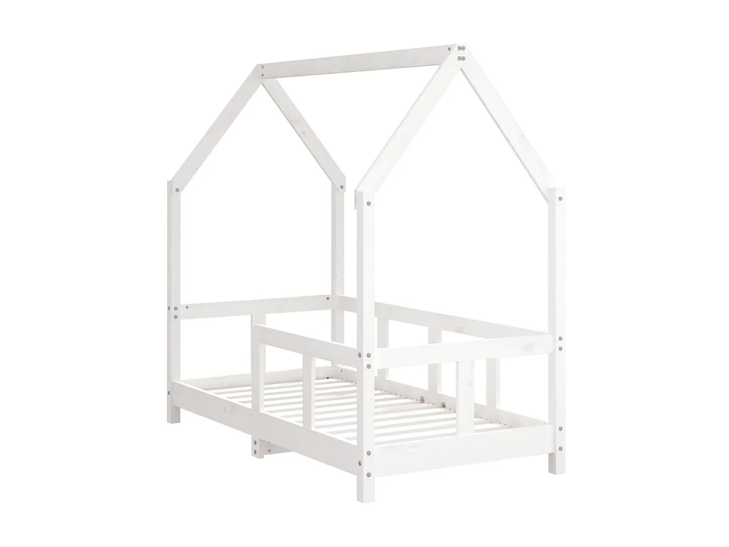 Kinderbedframe 70x140 cm massief grenenhout wit NL20694