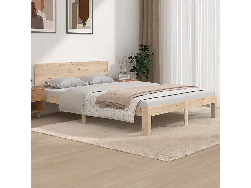 Cama 140x190 cm pinho maciço PT286636