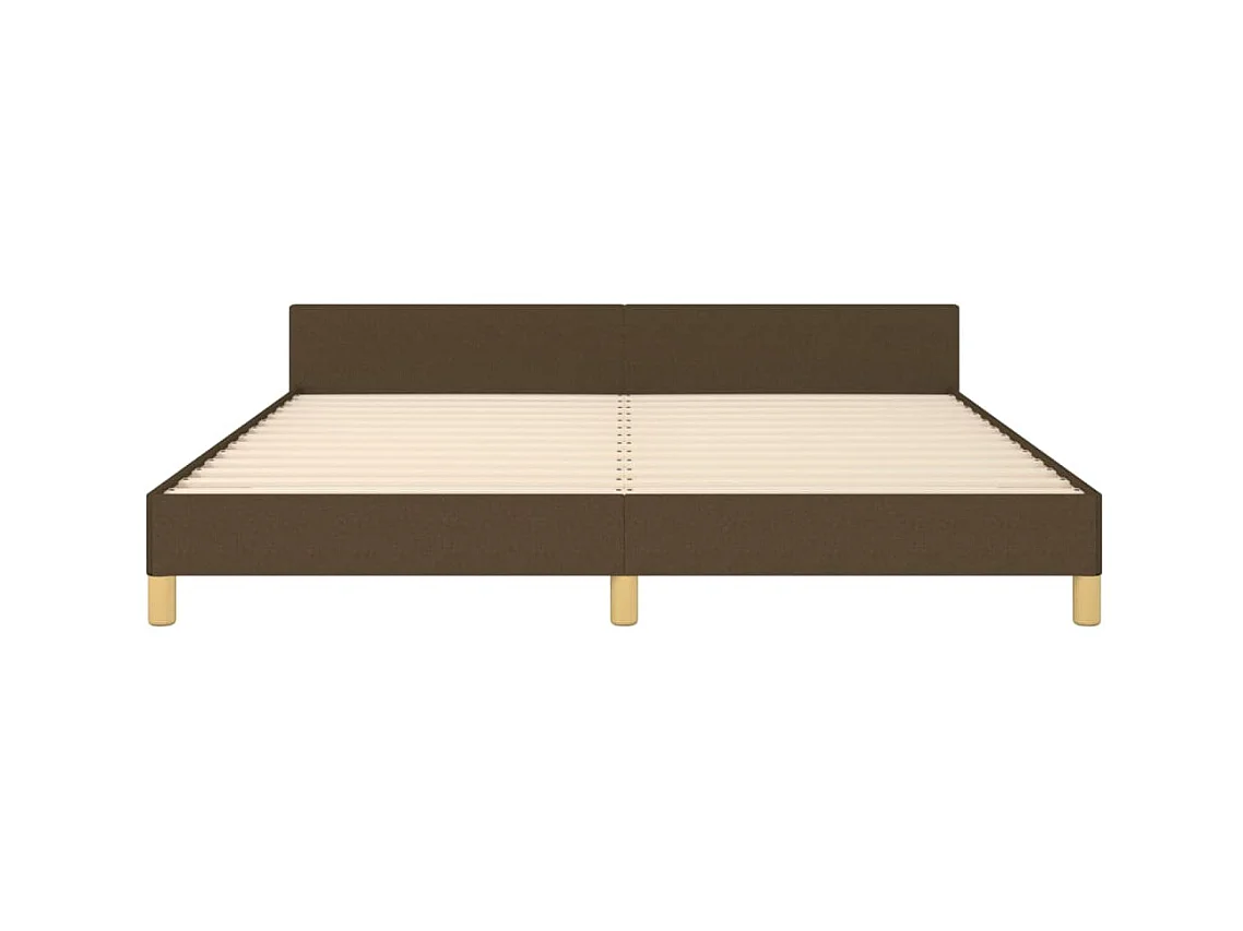 Lit-160x200 cm avec tête de lit Marron foncé Tissu EGGB56017