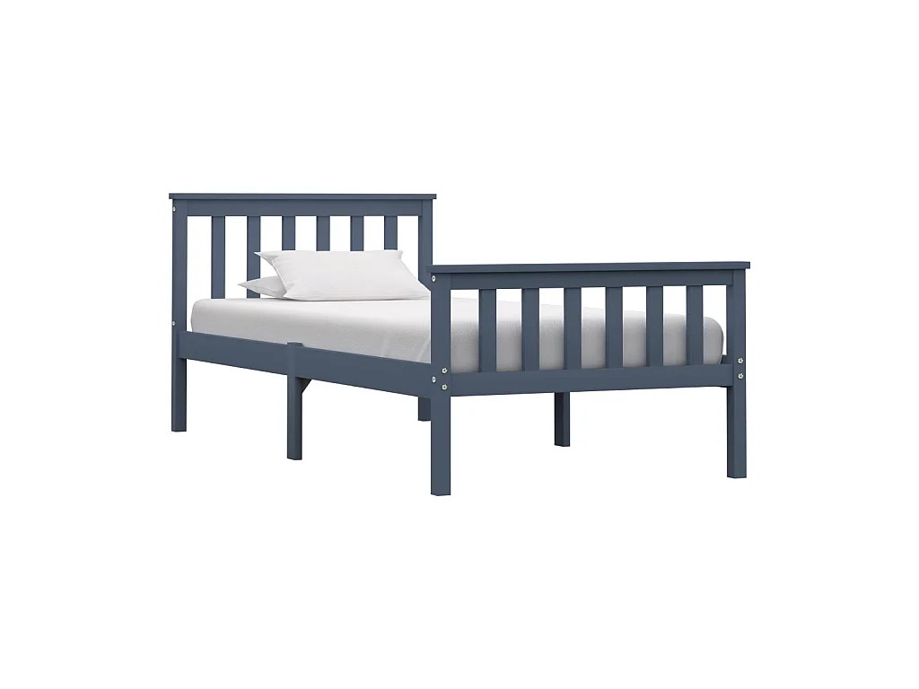 Bedframe massief grenenhout grijs 100x200 cm NL38151