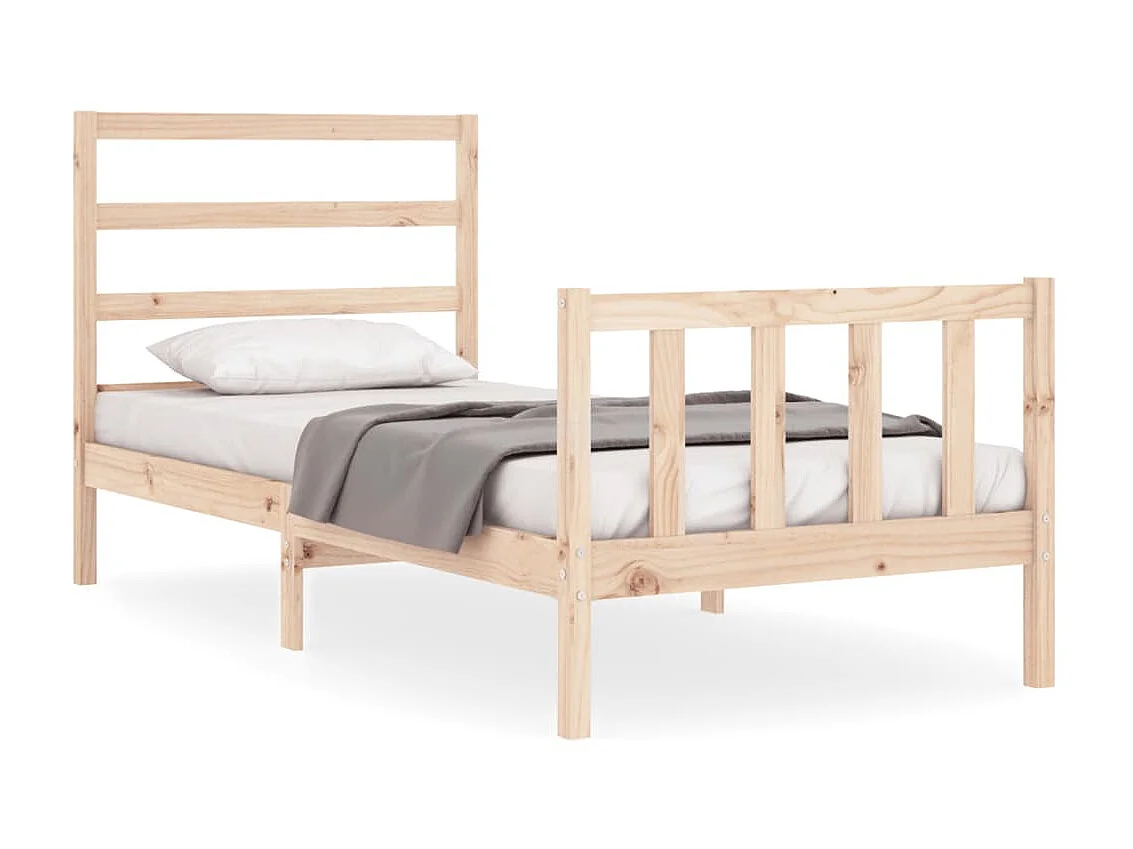 Cama 90x200 cm con cabecero madera maciza ES23096
