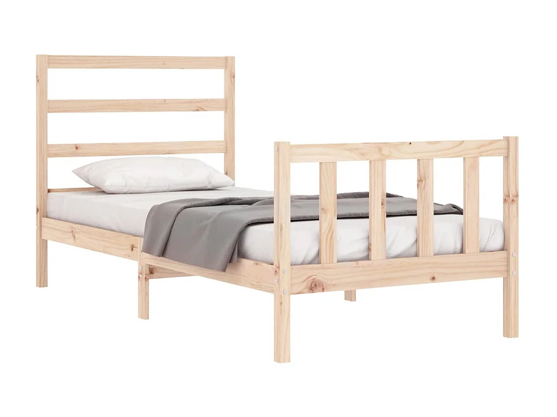 Cama 90x200 cm con cabecero madera maciza ES23096