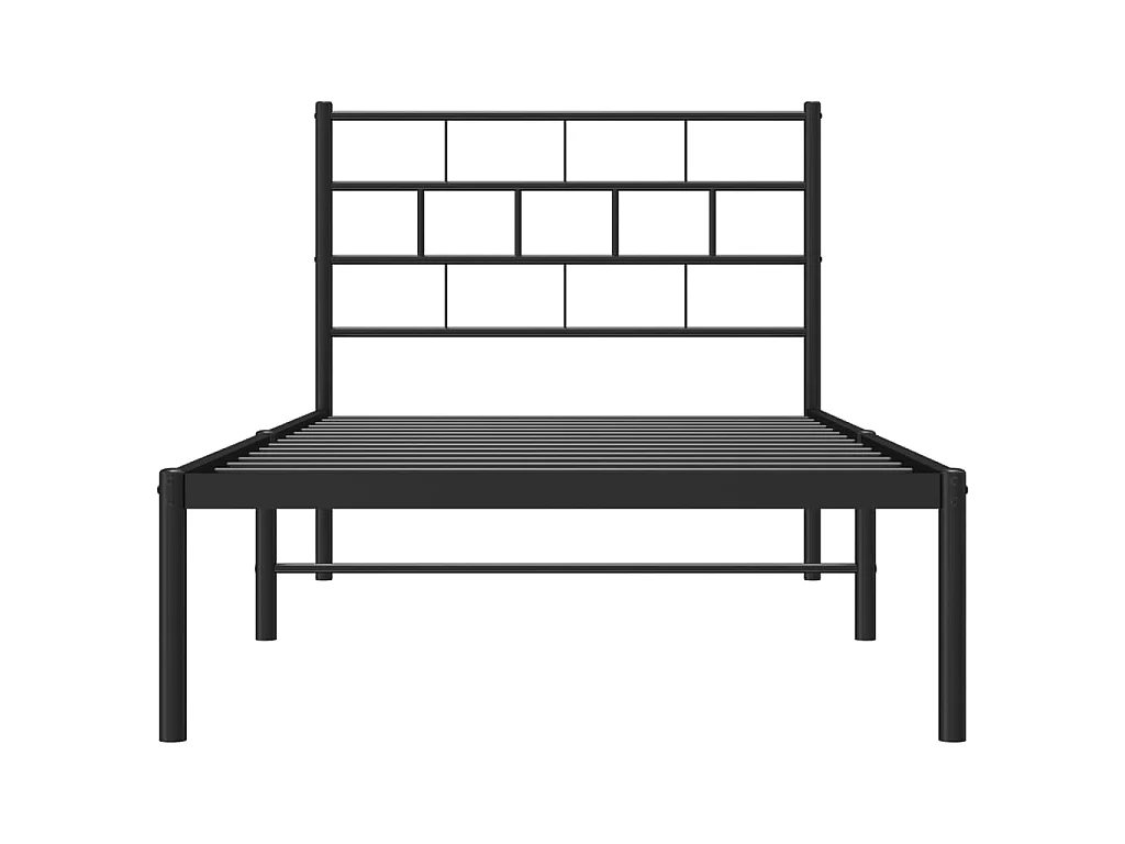 Cama com cabeceira 90x190 cm metal preto PT316132