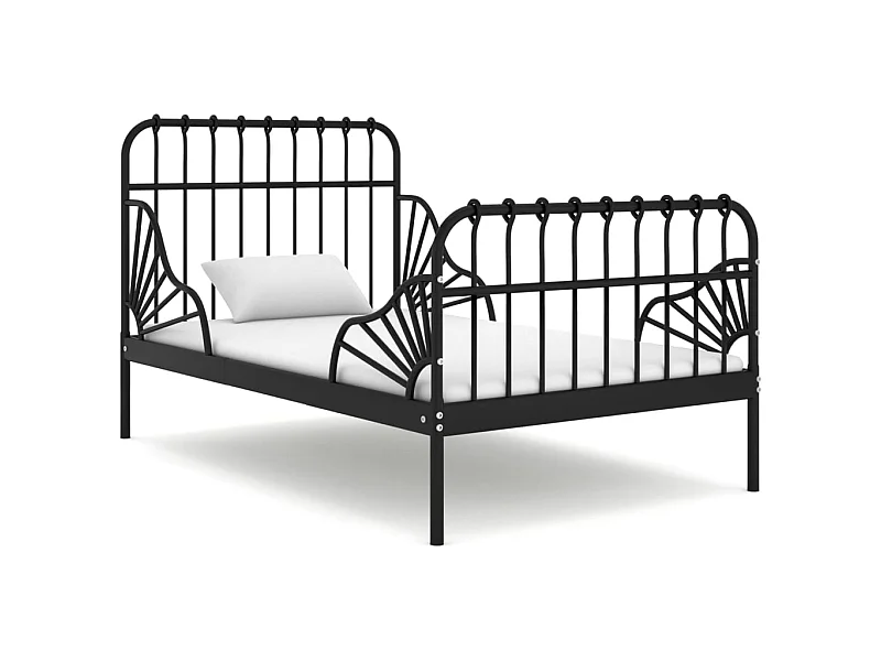 Cama extensível em metal preto 80x130/200 cm PT184012