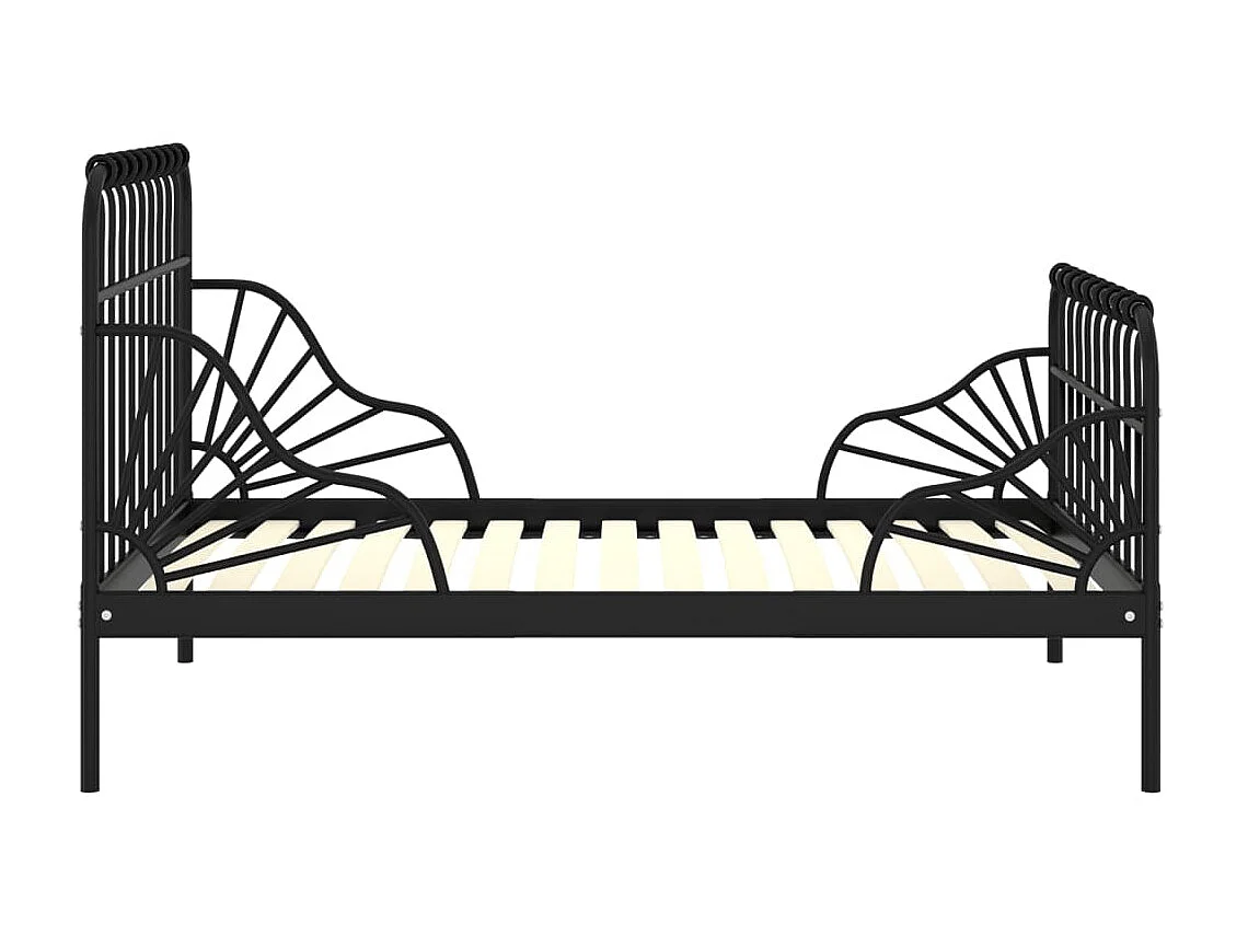 Lit-80x200 cm extensible Noir Métal EGGB70786