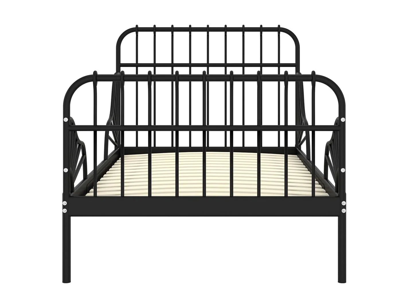 Lit-80x200 cm extensible Noir Métal EGGB70786