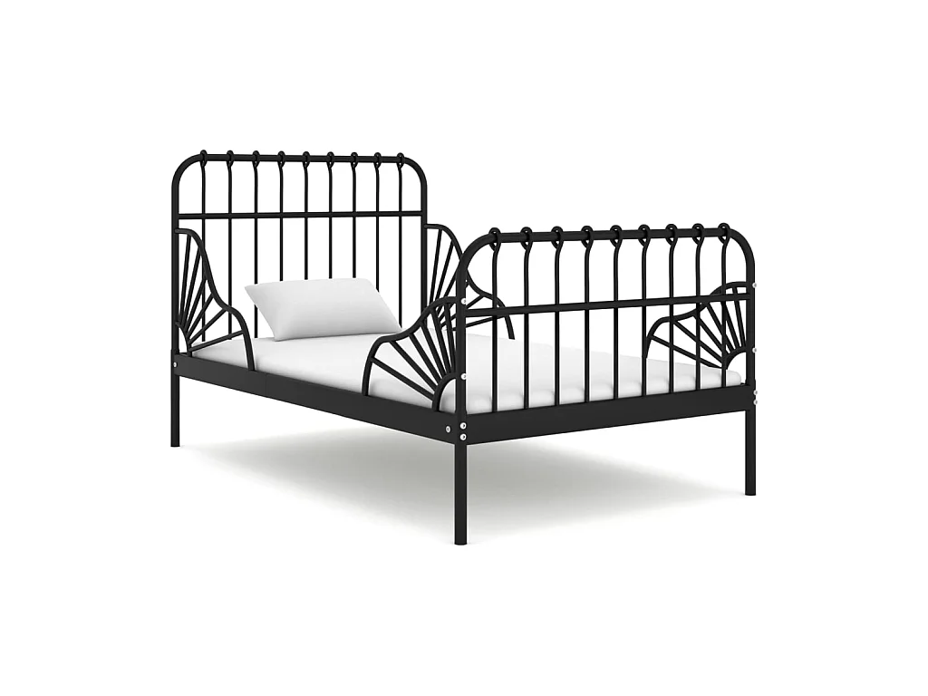 Cama extensível em metal preto 80x130/200 cm PT184012