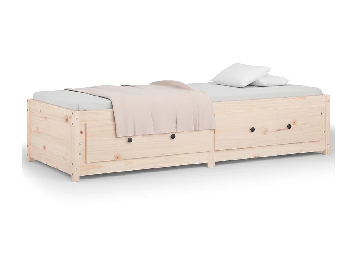 Cama de solteiro 90 x 200 cm madeira de pinho maciça PT585733
