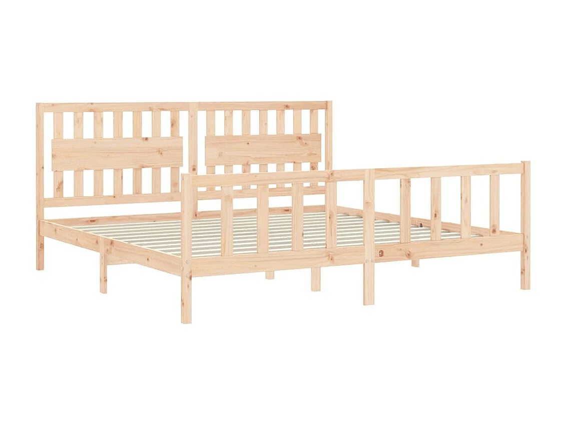 Lit-200x200 cm avec tête de lit bois massif EGGB64020