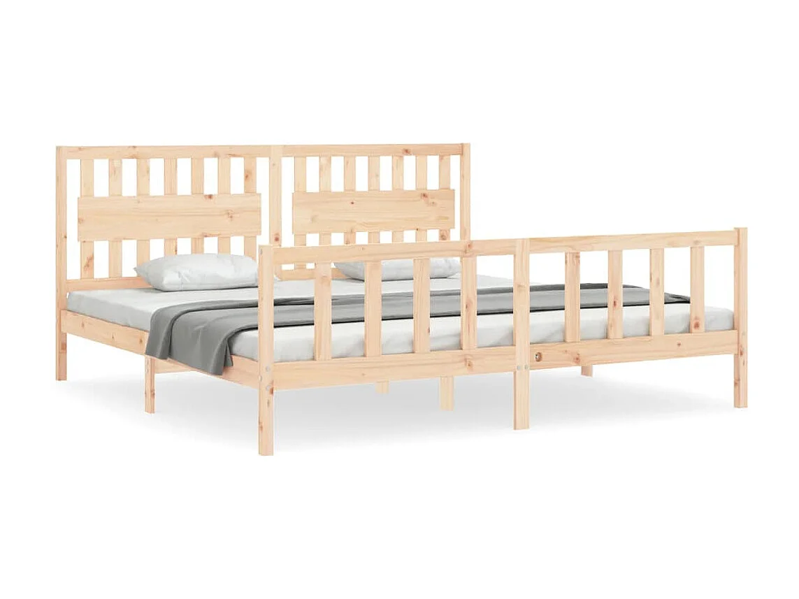 Lit-200x200 cm avec tête de lit bois massif EGGB64020