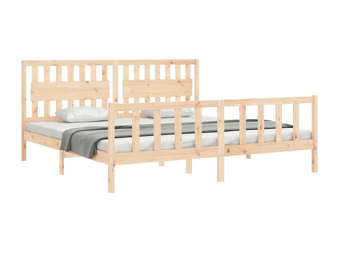 Lit-200x200 cm avec tête de lit bois massif EGGB64020