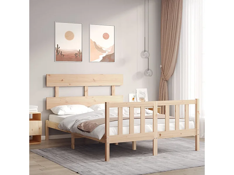 Lit-120x190 cm avec tête de lit petit double bois massif EGGB60659