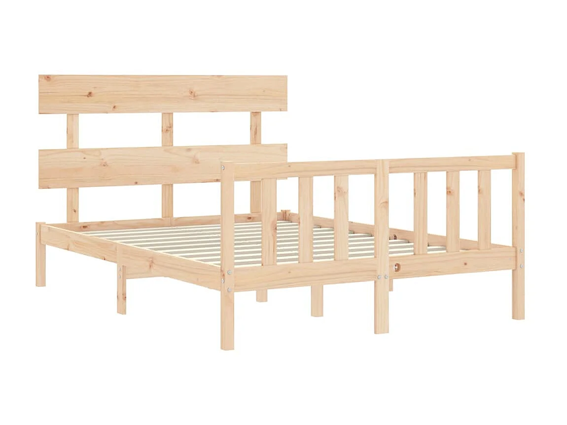 Cama de casal c/ cabeceira madeira maciça PT585704