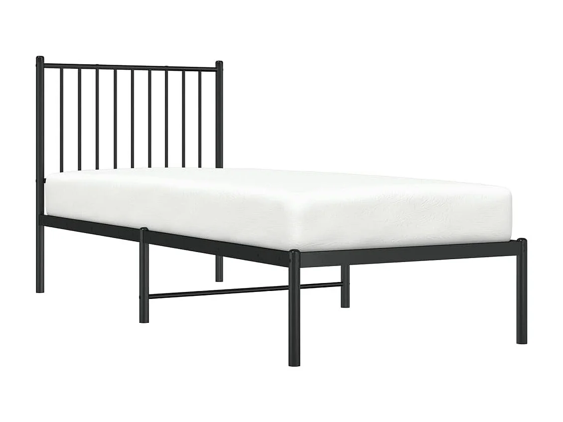 Cama com cabeceira 75x190 cm metal preto PT317301