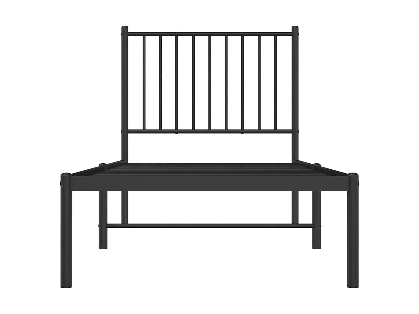 Cama com cabeceira 75x190 cm metal preto PT317301