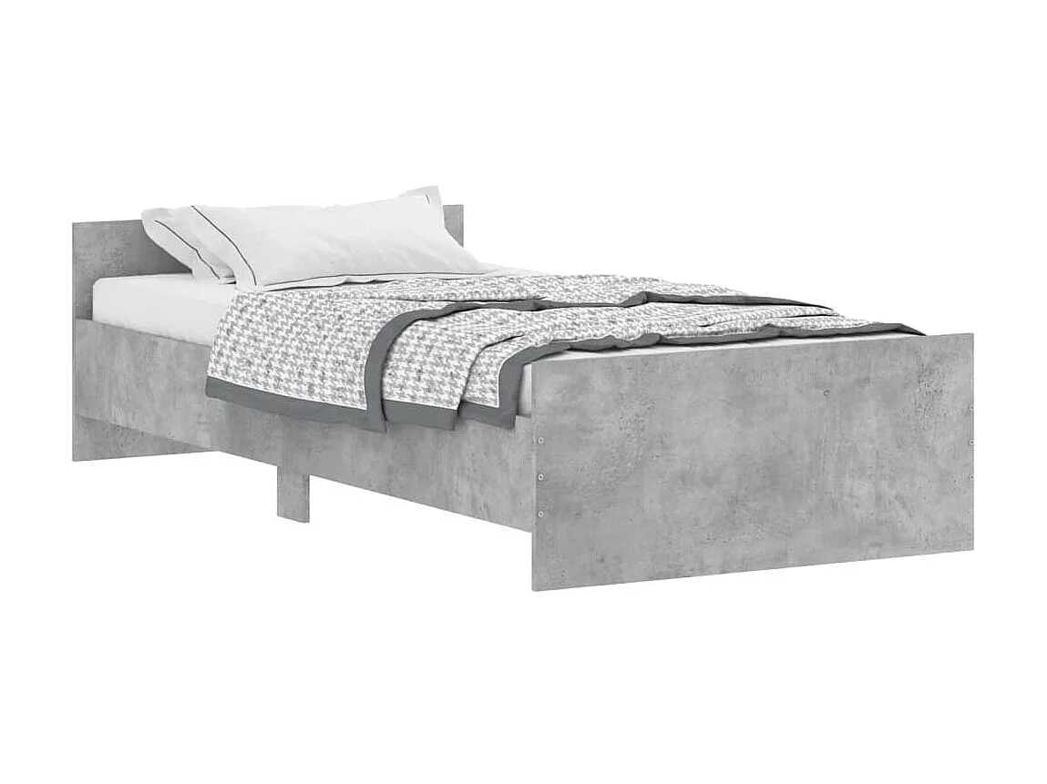 Lit-100x200 cm gris béton bois d'ingénierie EGGB19631