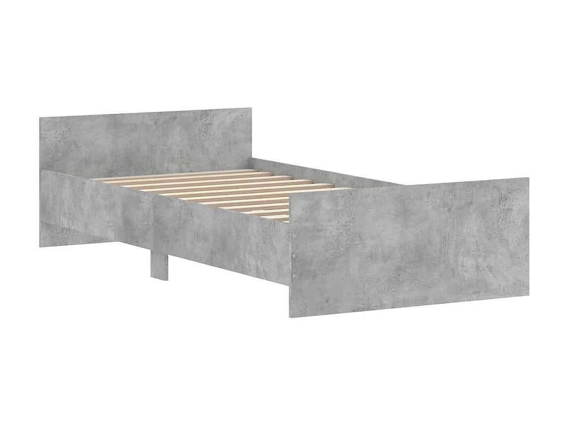 Lit-100x200 cm gris béton bois d'ingénierie EGGB19631