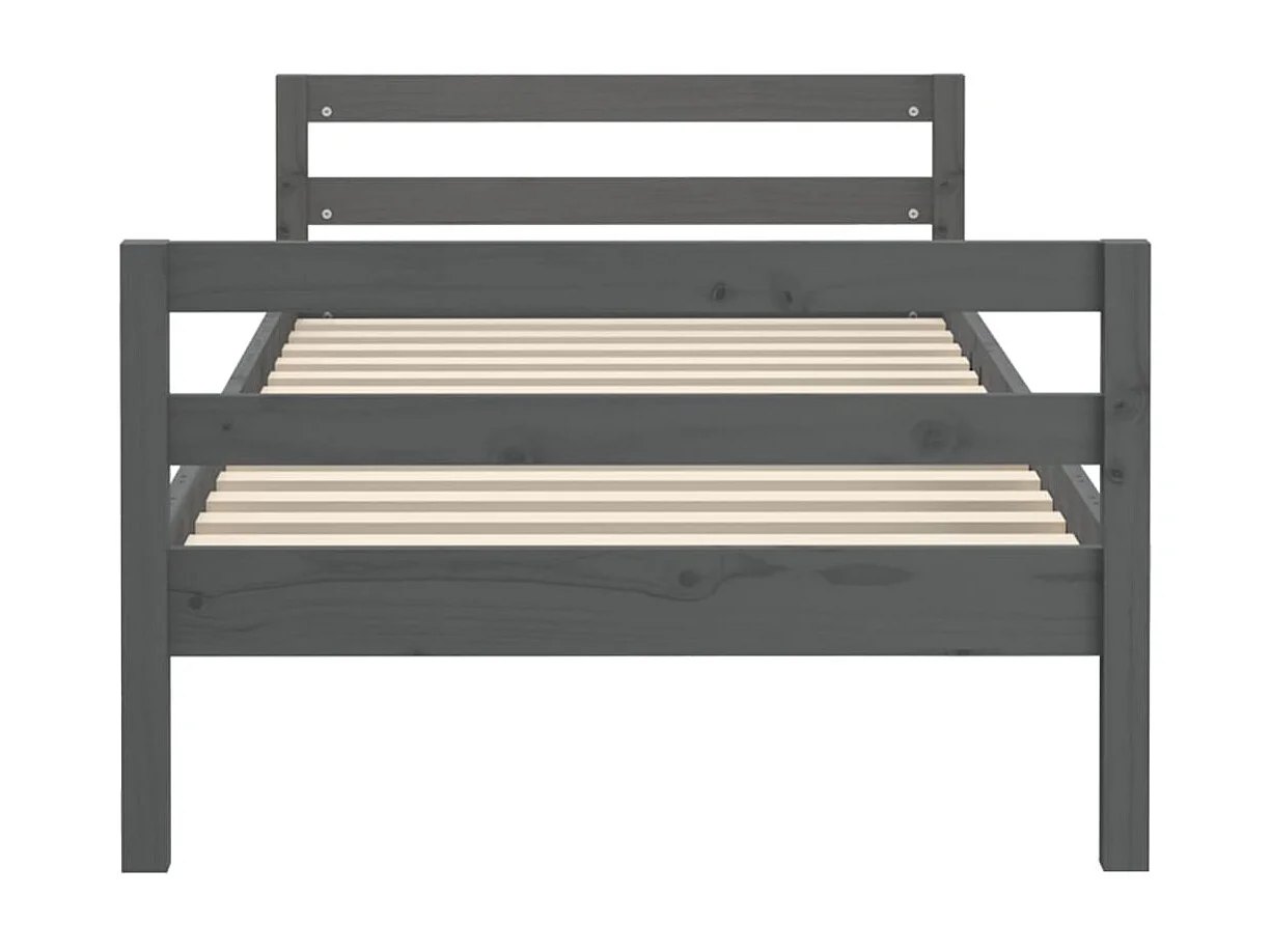Bedframe massief grenenhout grijs 90x200 cm NL96989